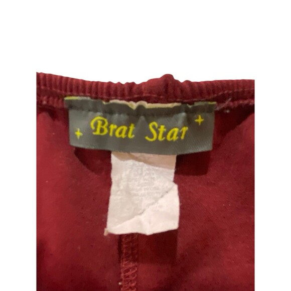 Brat Star Burgundy Off Shoulder Ruched Mini Dress - Junior Size Large - Picture 2 of 9